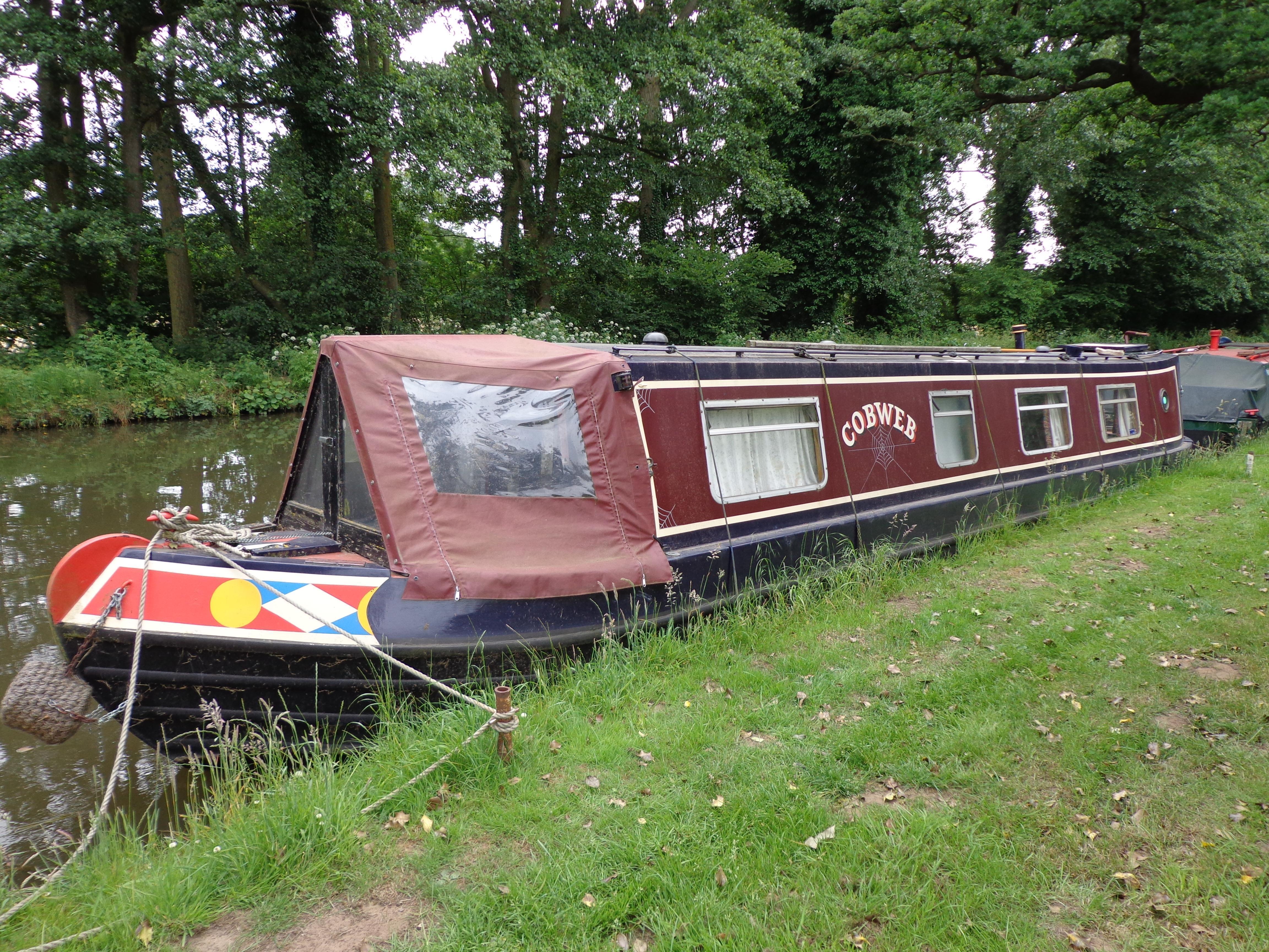 Narrow Boat Colesmorton Marine with Traditional Stern, Pyrford Marina on River Wey, Surrey