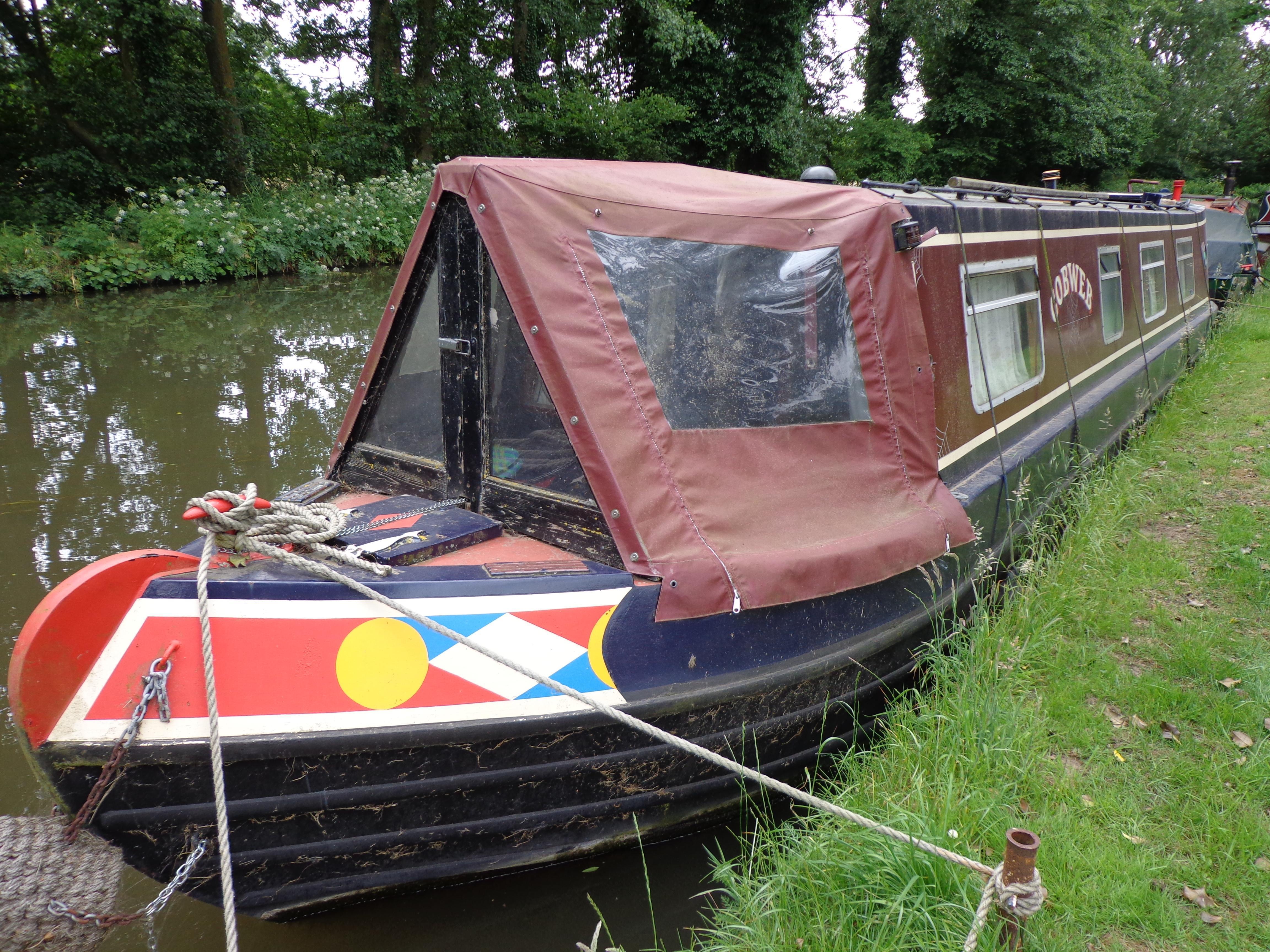 Narrow Boat Colesmorton Marine with Traditional Stern, Pyrford Marina on River Wey, Surrey