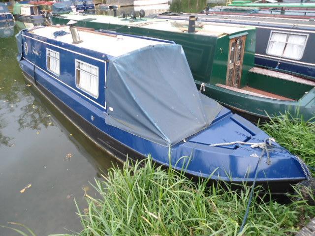Narrow Boat Hixon Hull fit out PT Boatfitters with Cruiser Stern, Pyrford Marina on River Wey, Surrey